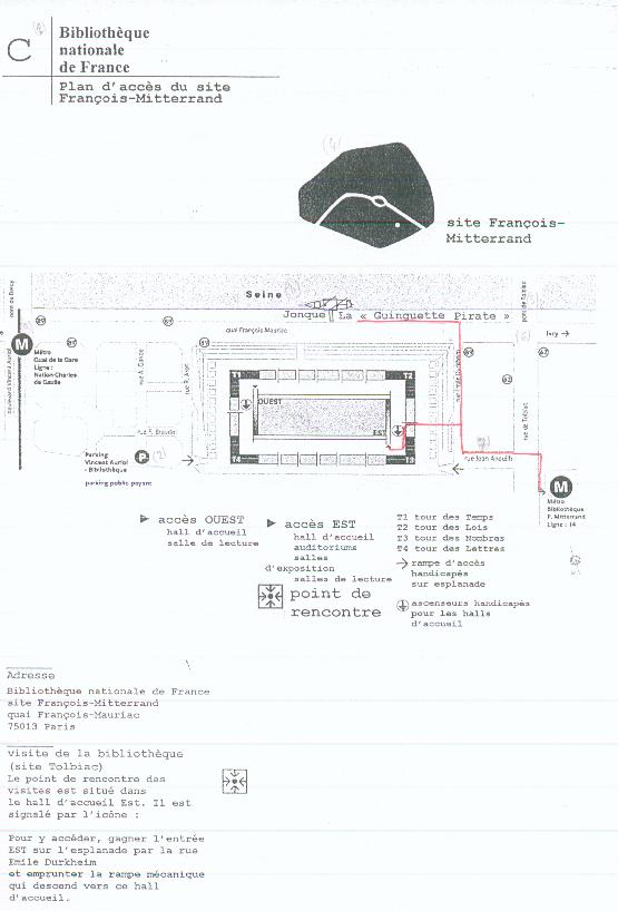 plan d'acc�s � la BNF