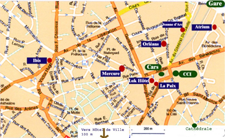 plan d'htels  Limoges